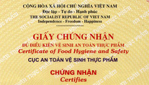 giấy chứng nhận vệ sinh an toàn thực phẩm